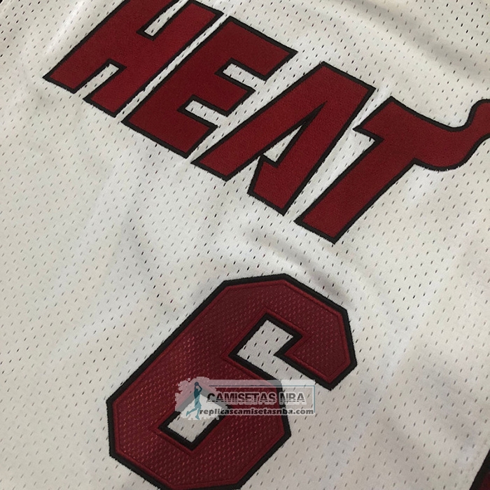 Camiseta Miami Heat LeBron James NO 6 Mitchell & Ness 2012-13 Blanco